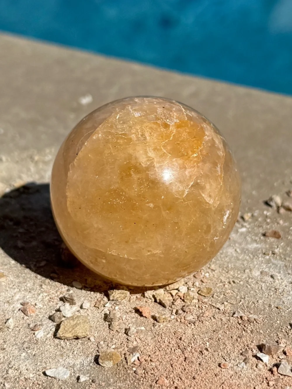 Mexican Honey Amber Calcite Crystal Sphere